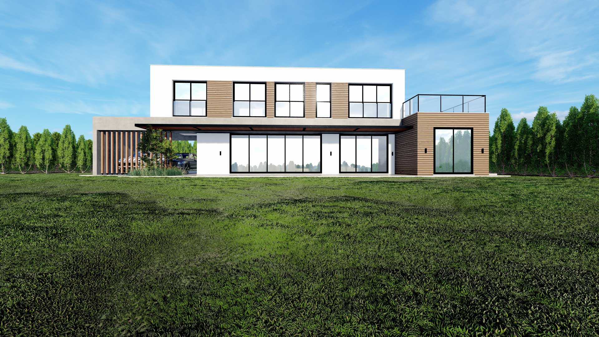 PRIVATE RESIDENCE – AKROUNTA by Pavlides Associates LLC - Architects - Front View. RESIDENTIAL projects in Arkounta