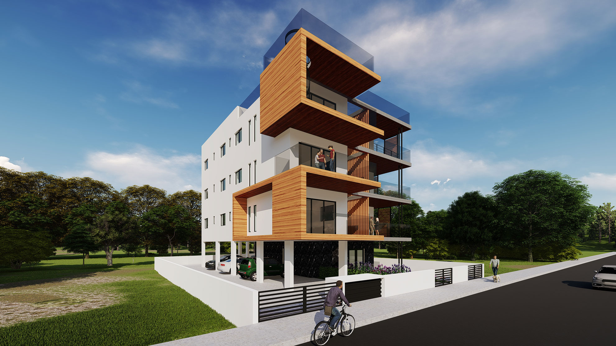 RESIDENTIAL HOUSES by Pavlides Associates LLC - Architects - front-left view . RESIDENTIAL projects.