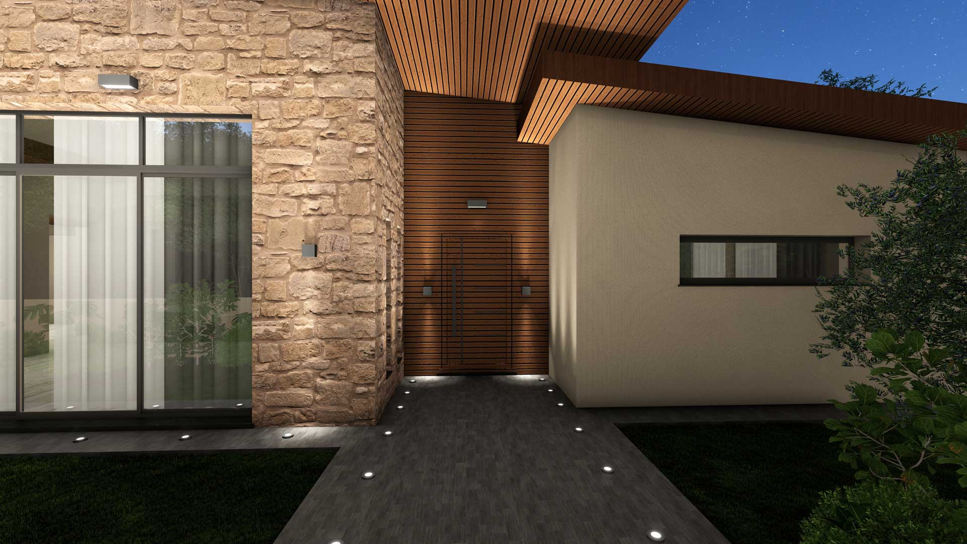 Private Residence - Ypsonas y Pavlides Associates LLC - Architects. Main Entrance area