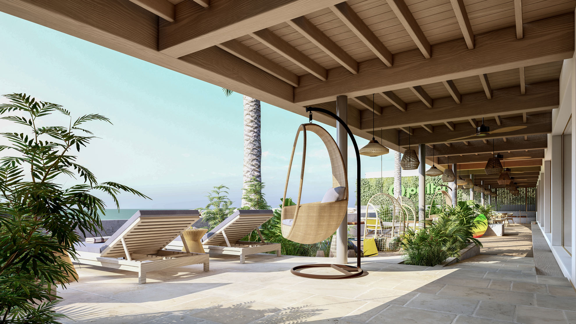 Offices in Germasogeia by Pavlides Associates LLC - Architects - Patio Area. Commercial and Offices