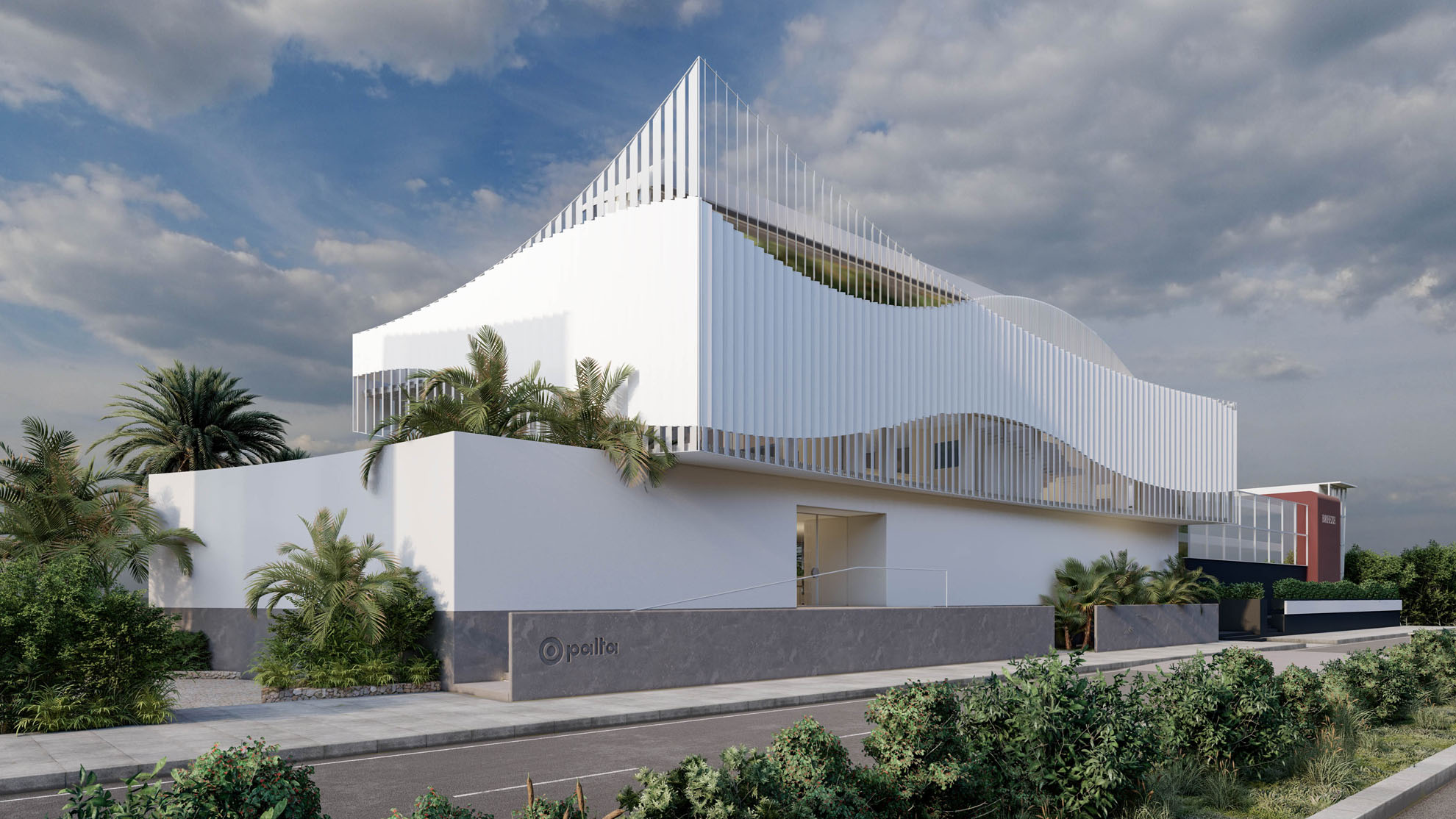 Offices in Germasogeia by Pavlides Associates LLC - Architects - Street View. Commercial and Offices