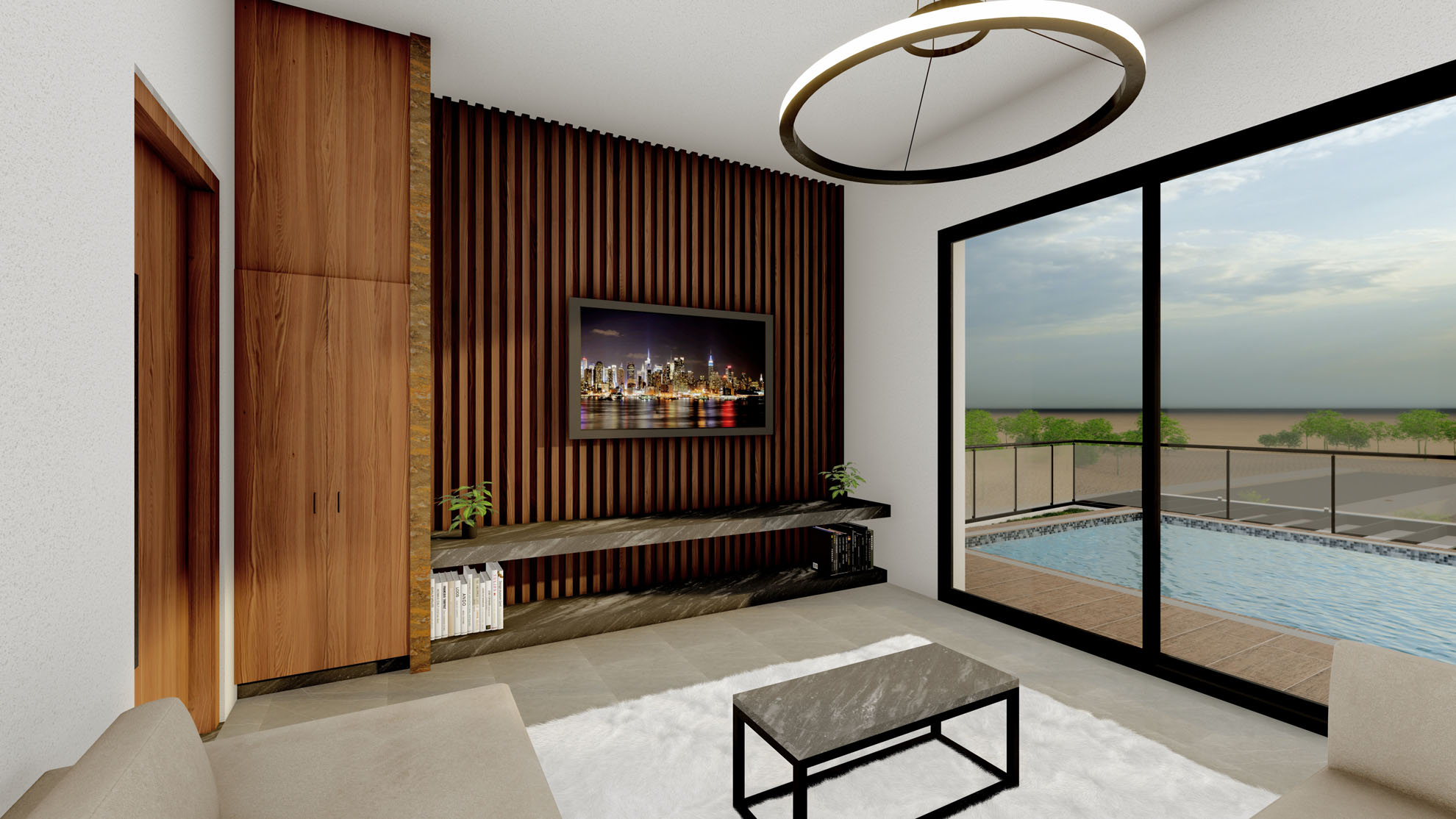 Private Residence in Agios Athanasios by Pavlides Associates LLC - Architects - Living room area. RESIDENTIAL projects.