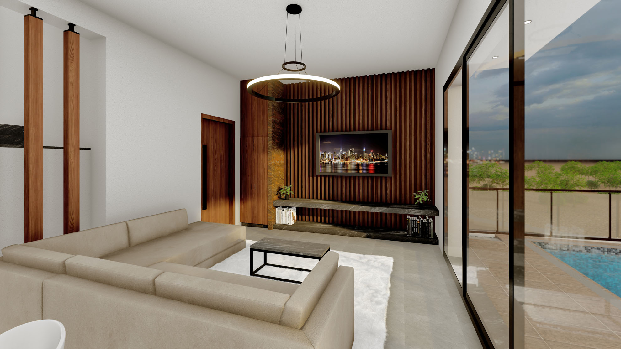 Private Residence in Agios Athanasios by Pavlides Associates LLC - Architects - Living room area. RESIDENTIAL projects.