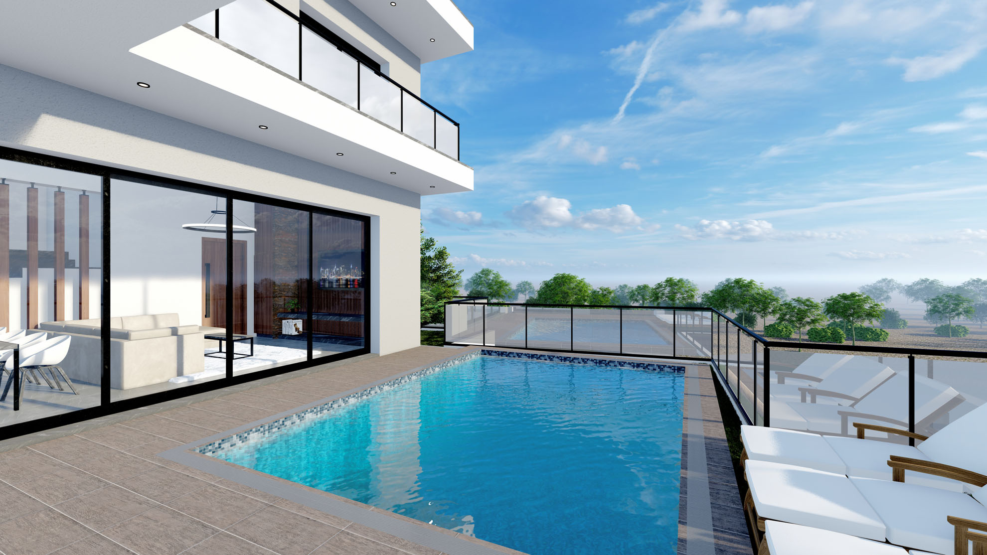 Private Residence in Kantou by Pavlides Associates LLC - Architects - Pool area. RESIDENTIAL projects.