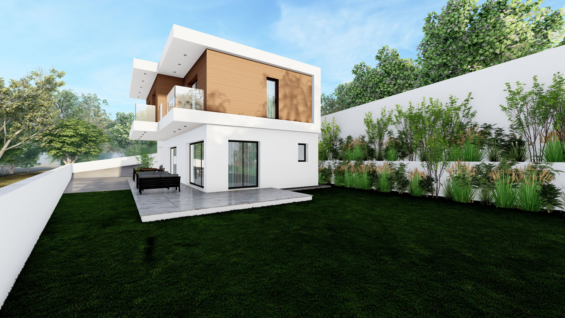 Private Residence in Paramytha by Pavlides Associates LLC - Architects - Side view. RESIDENTIAL projects.