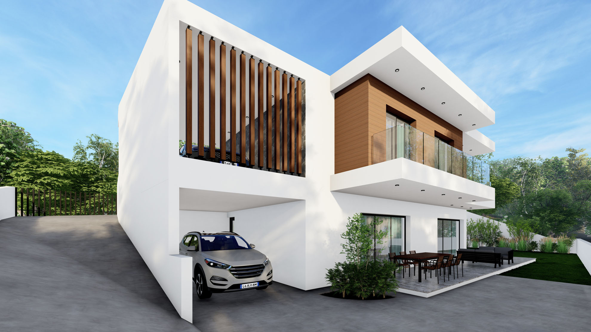 Private Residence in Paramytha by Pavlides Associates LLC - Architects - Back yard area. RESIDENTIAL projects.