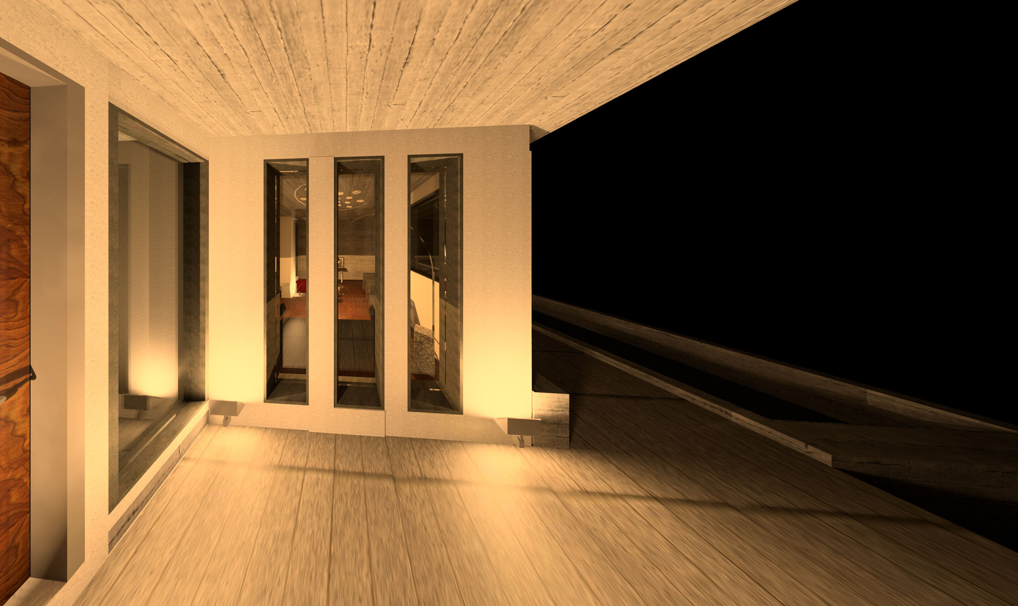 Private Residence in Agios Athanasios by Pavlides Associates LLC - Architects - Entrance-night view RESIDENTIAL projects.