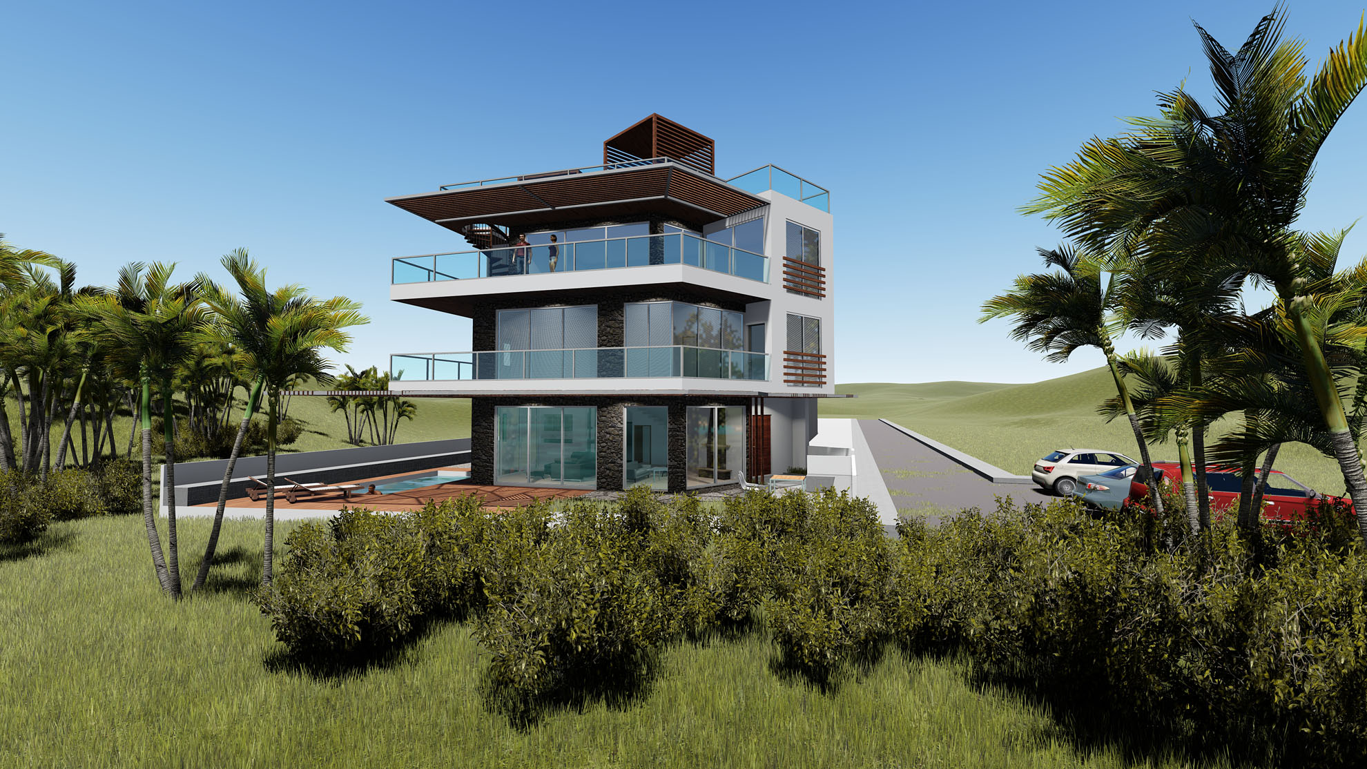 Private Beach House by Pavlides Associates LLC - Architects - Front Street View Final. RESIDENTIAL projects.