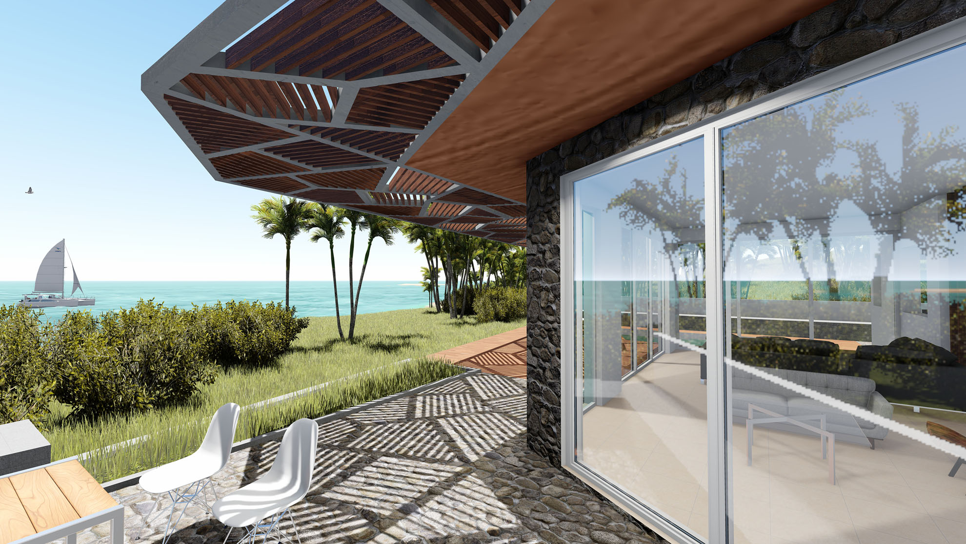 Private Beach House by Pavlides Associates LLC - Architects - Exterior View Final. RESIDENTIAL projects.
