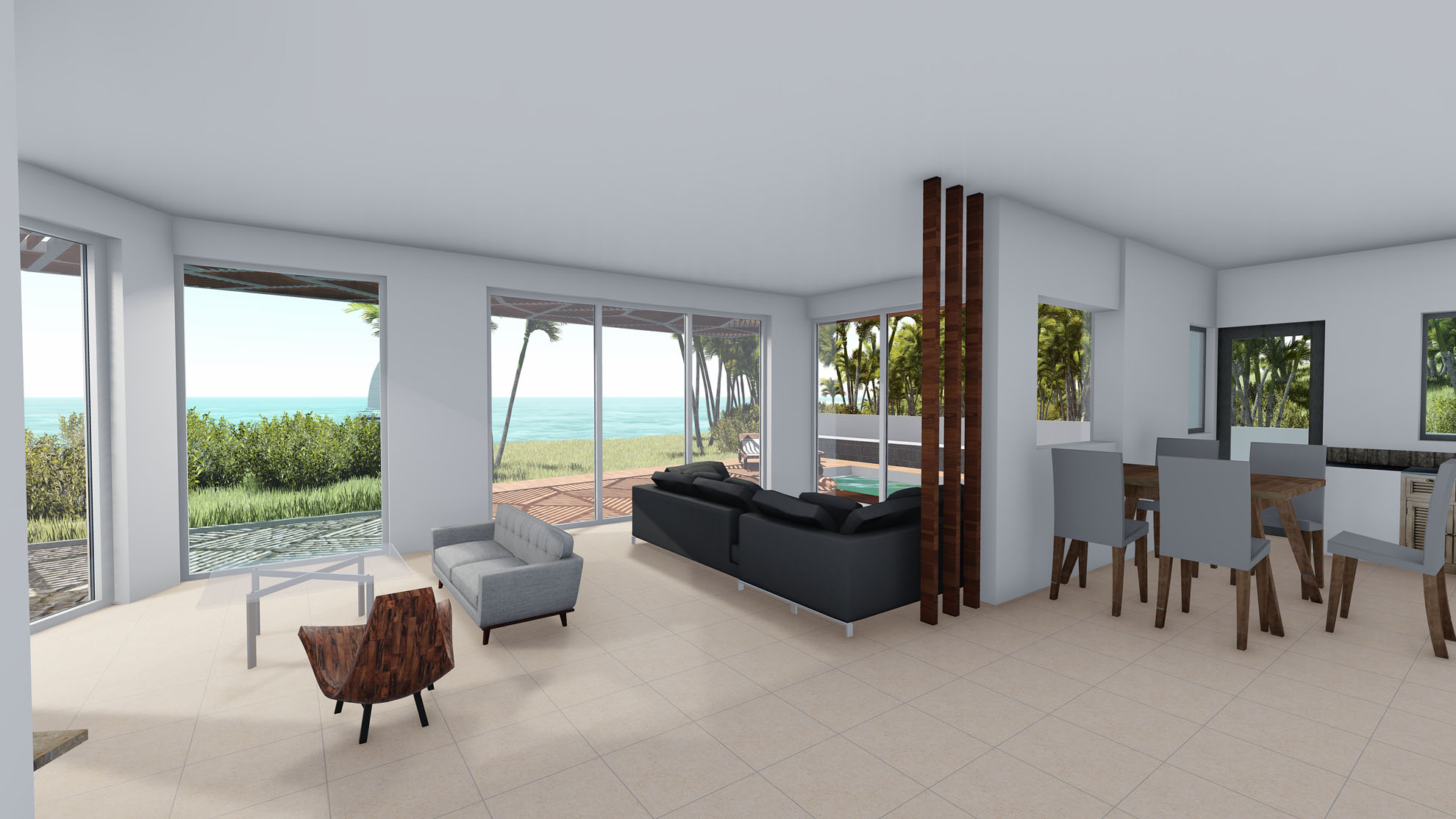 Private Beach House by Pavlides Associates LLC - Architects - Interior View Final. RESIDENTIAL projects.